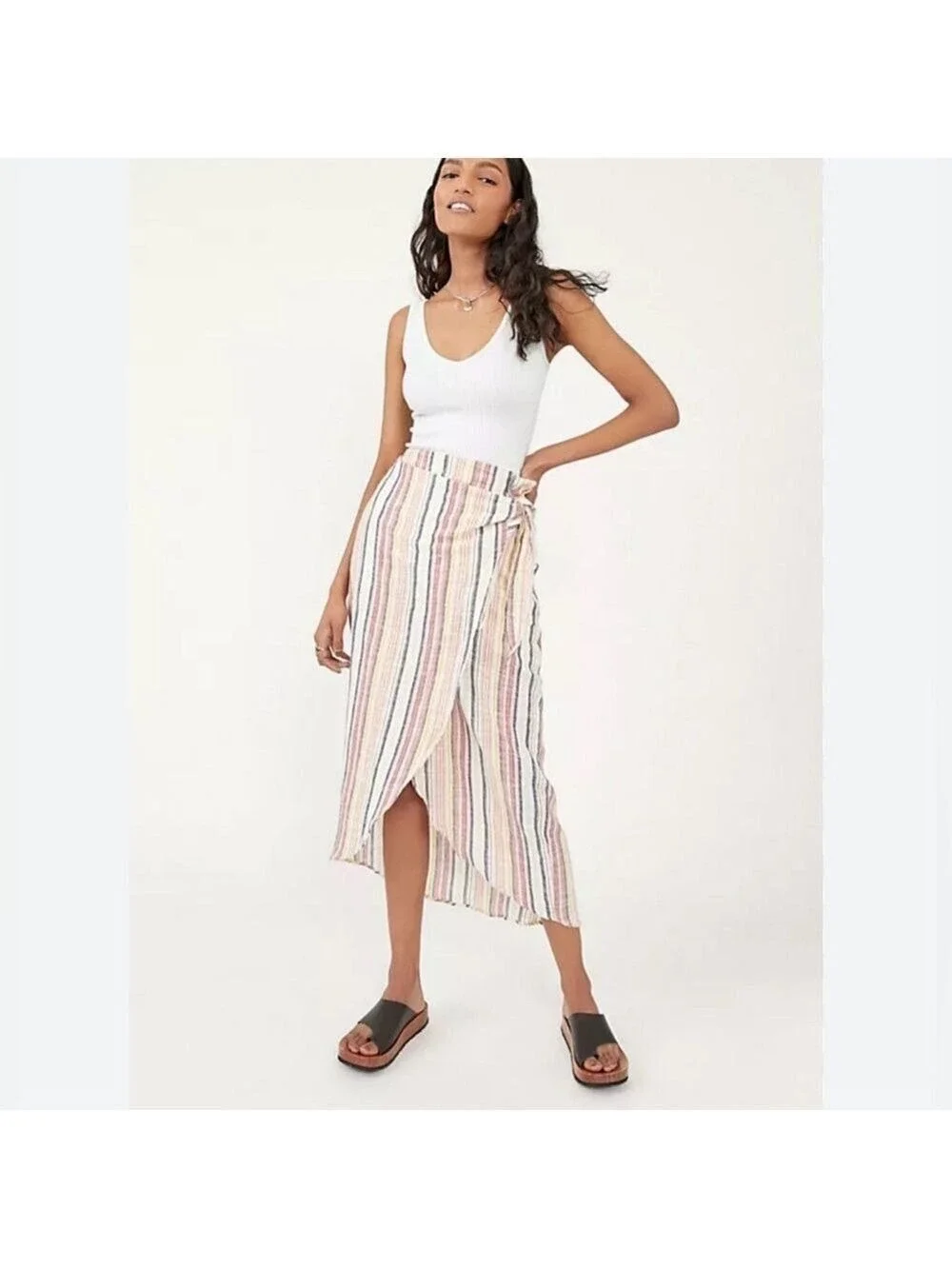 Free People Aubrey Sarong Skirt in Multi Combo size 12 NWT